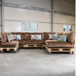 Paletové sedenie Golden Garden GG93/1 - Podsedáky a Vankúše "FIT IN" 120cm x 80cm x 15cm - penový granulát - capuccino